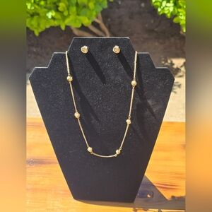 Vintage Avon Love Knots Elegant Gold Necklace and Earring Set